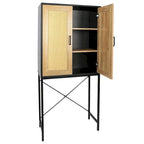 Meuble à porte simple en rotin naturel à 3 niveaux