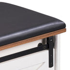 Banc de rangement de style campagnard en vieux pin / marron+blanc / gris / marron clair avec portes coulissantes — 1 personne