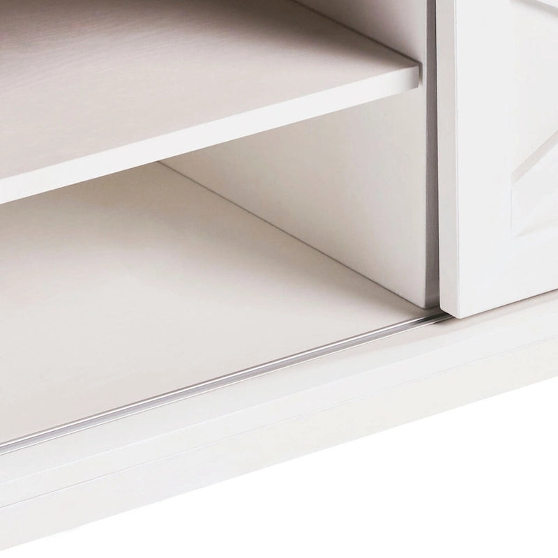 Banc de rangement de style campagnard en vieux pin / marron+blanc / gris / marron clair avec portes coulissantes — 1 personne