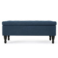 Banc de rangement capitonné bleu marine, 1 place