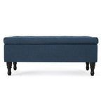 Banc de rangement capitonné bleu marine, 1 place