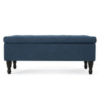 Banc de rangement capitonné bleu marine, 1 place