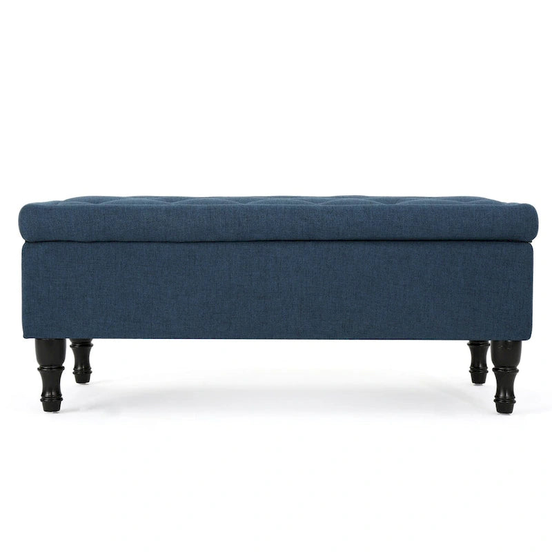 Banc de rangement capitonné bleu marine, 1 place