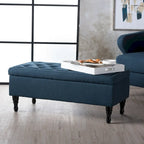 Banc de rangement capitonné bleu marine, 1 place