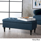 Banc de rangement capitonné bleu marine, 1 place