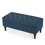 Banc de rangement capitonné bleu marine, 1 place