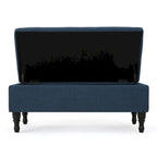 Banc de rangement capitonné bleu marine, 1 place