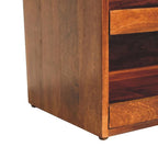 Banc de rangement à chaussures coulissant Châtaigne, 2 tiroirs, 6-8 paires