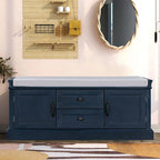 Banc de rangement en velours (bleu marine antique / blanc / gris délavé / noir / espresso) — 1 place