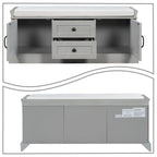 Banc de rangement en velours (bleu marine antique / blanc / gris délavé / noir / espresso) — 1 place