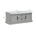 Banc de rangement en velours (bleu marine antique / blanc / gris délavé / noir / espresso) — 1 place