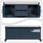 Banc de rangement en velours (bleu marine antique / blanc / gris délavé / noir / espresso) — 1 place