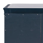 Banc de rangement en velours (bleu marine antique / blanc / gris délavé / noir / espresso) — 1 place