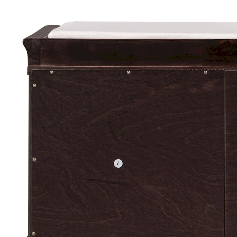 Banc de rangement en velours (bleu marine antique / blanc / gris délavé / noir / espresso) — 1 place