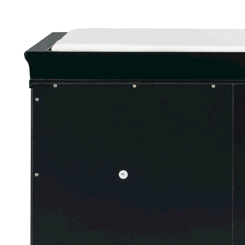 Banc de rangement en velours (bleu marine antique / blanc / gris délavé / noir / espresso) — 1 place