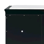 Banc de rangement en velours (bleu marine antique / blanc / gris délavé / noir / espresso) — 1 place