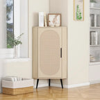 Corner cabinet ,Rattan door,Freestanding Corner Tables For Small Spaces, Corner Shelf Stand For Living Room