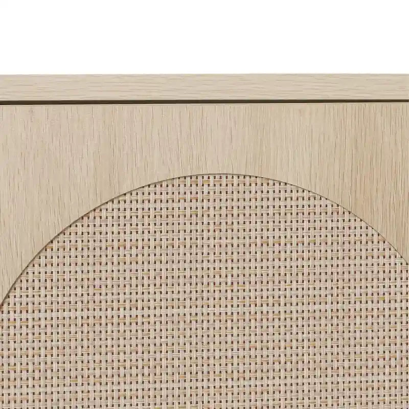 Meuble d'angle à porte en rotin naturel, sur pied, montage par 1 personne