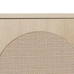 Meuble d'angle à porte en rotin naturel, sur pied, montage par 1 personne