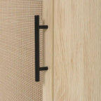 Meuble d'angle à porte en rotin naturel, sur pied, montage par 1 personne