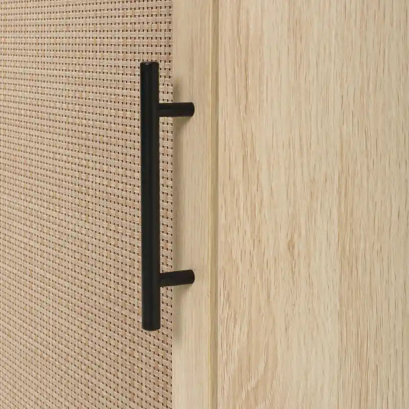Meuble d'angle à porte en rotin naturel, sur pied, montage par 1 personne