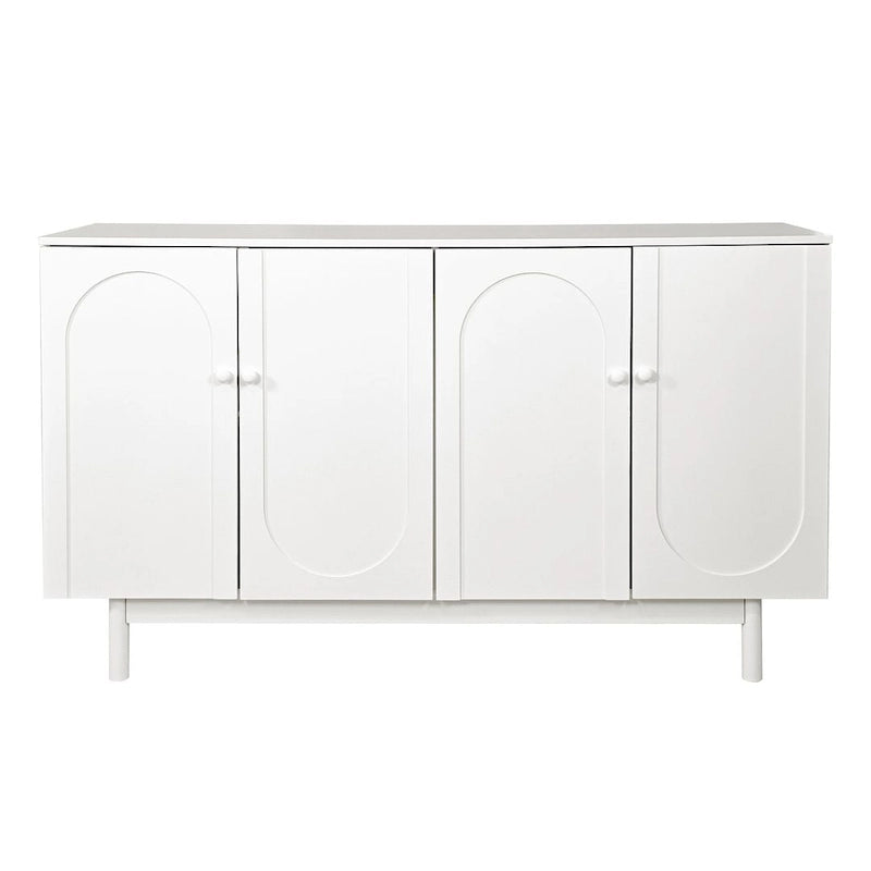 Meuble de rangement à 4 portes blanc/vert menthe avec étagère réglable
