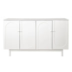 Meuble de rangement à 4 portes blanc/vert menthe avec étagère réglable