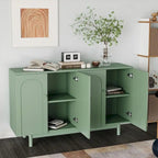 Meuble de rangement à 4 portes blanc/vert menthe avec étagère réglable