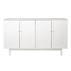 Meuble de rangement à 4 portes blanc/vert menthe avec étagère réglable