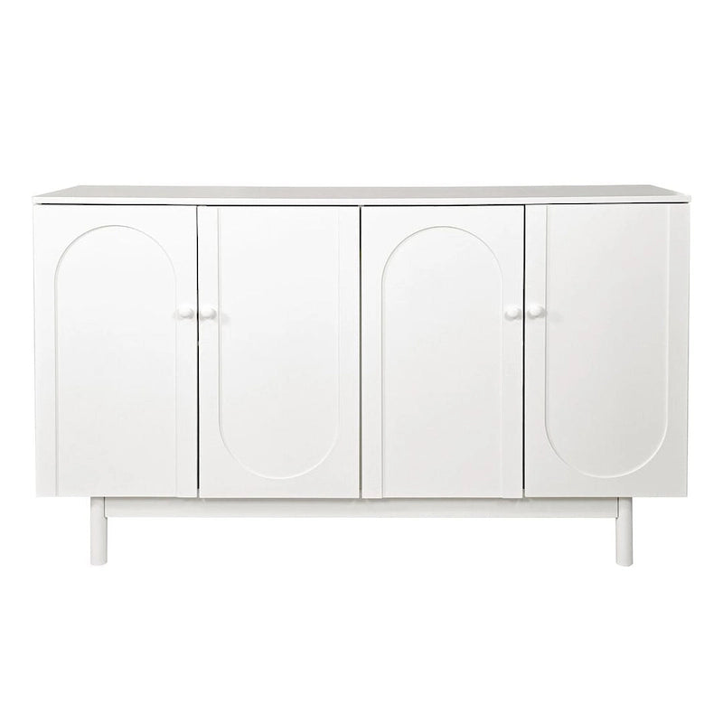 Meuble de rangement à 4 portes blanc/vert menthe avec étagère réglable