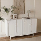Meuble de rangement à 4 portes blanc/vert menthe avec étagère réglable