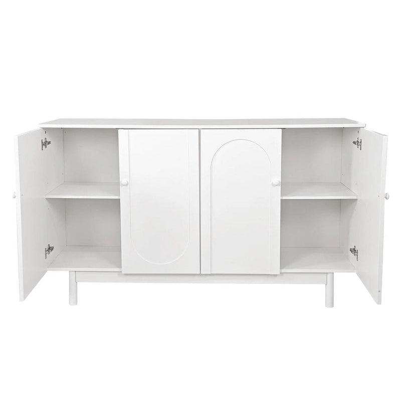 Meuble de rangement à 4 portes blanc/vert menthe avec étagère réglable