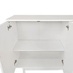 Meuble de rangement à 4 portes blanc/vert menthe avec étagère réglable