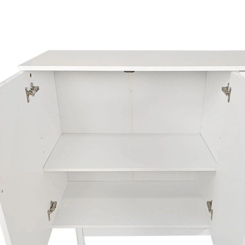 Meuble de rangement à 4 portes blanc/vert menthe avec étagère réglable