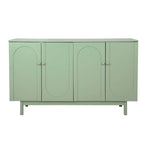 Meuble de rangement à 4 portes blanc/vert menthe avec étagère réglable
