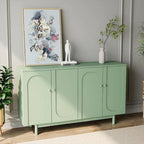 Meuble de rangement à 4 portes blanc/vert menthe avec étagère réglable
