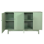 Meuble de rangement à 4 portes blanc/vert menthe avec étagère réglable