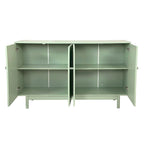Meuble de rangement à 4 portes blanc/vert menthe avec étagère réglable