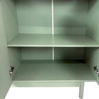 Meuble de rangement à 4 portes blanc/vert menthe avec étagère réglable