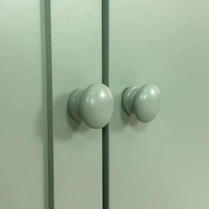 Meuble de rangement à 4 portes blanc/vert menthe avec étagère réglable