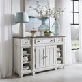 Vaisselier-buffet 1 porte blanc et gris en pin cérusé