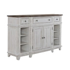 Vaisselier-buffet 1 porte blanc et gris en pin cérusé