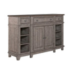 Vaisselier-buffet 1 porte blanc et gris en pin cérusé
