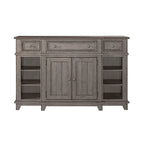 Vaisselier-buffet 1 porte blanc et gris en pin cérusé