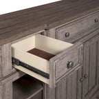 Vaisselier-buffet 1 porte blanc et gris en pin cérusé
