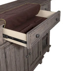 Vaisselier-buffet 1 porte blanc et gris en pin cérusé