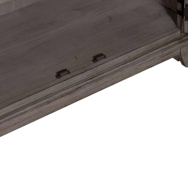 Vaisselier-buffet 1 porte blanc et gris en pin cérusé