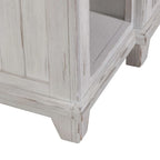 Vaisselier-buffet 1 porte blanc et gris en pin cérusé