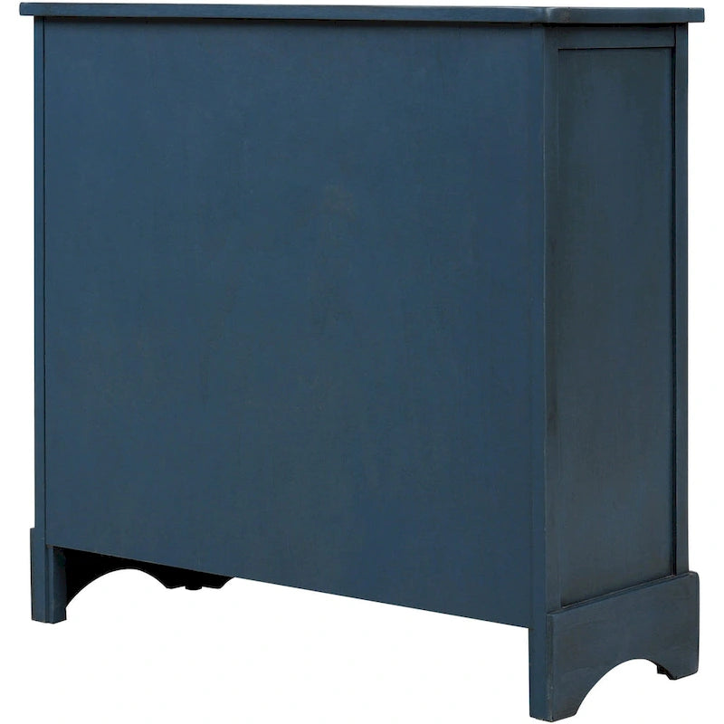 Fini blanc délavé / Blanc / Gris-brun / Bleu marine antique / Expresso | Meuble de rangement à 2 tiroirs avec 4 paniers en rotin | Aucun assemblage requis