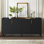 Storage Cabinet Sideboard Wooden Cabinet with 4 Doors for Hallway, Entryway, Living Room, Bedroom, Adjustable Shelf